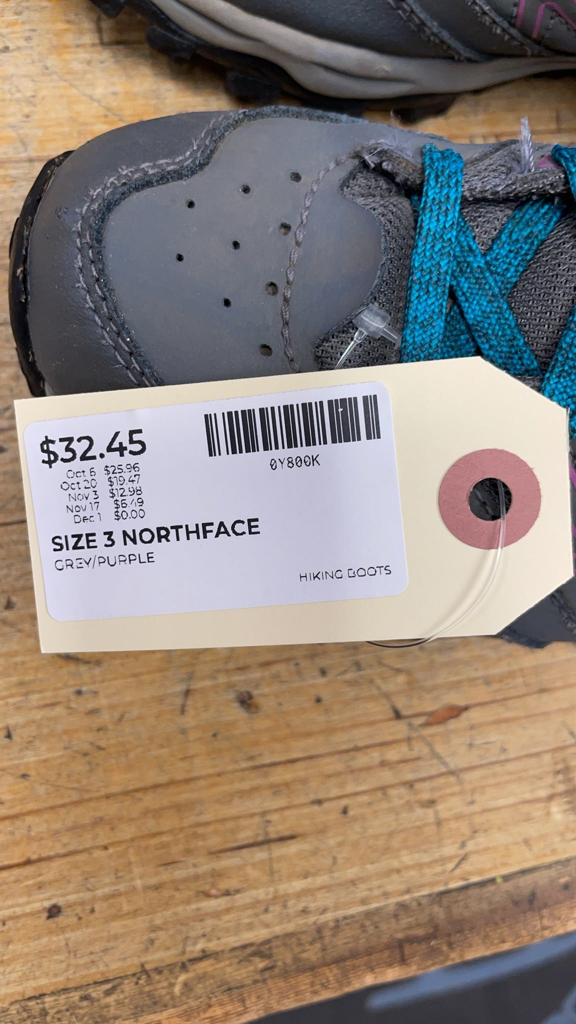 The North Face Hiking Boots Size 3 Grey/Purple