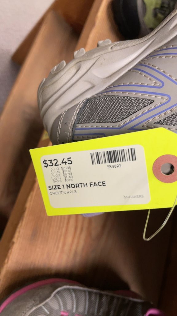 The North Face HydroSeal Kids' Sneakers - Grey/Purple - Size 1