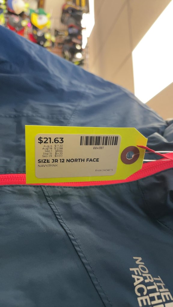 The North Face Junior Rain Jacket - Navy/Pink - Size JR 12