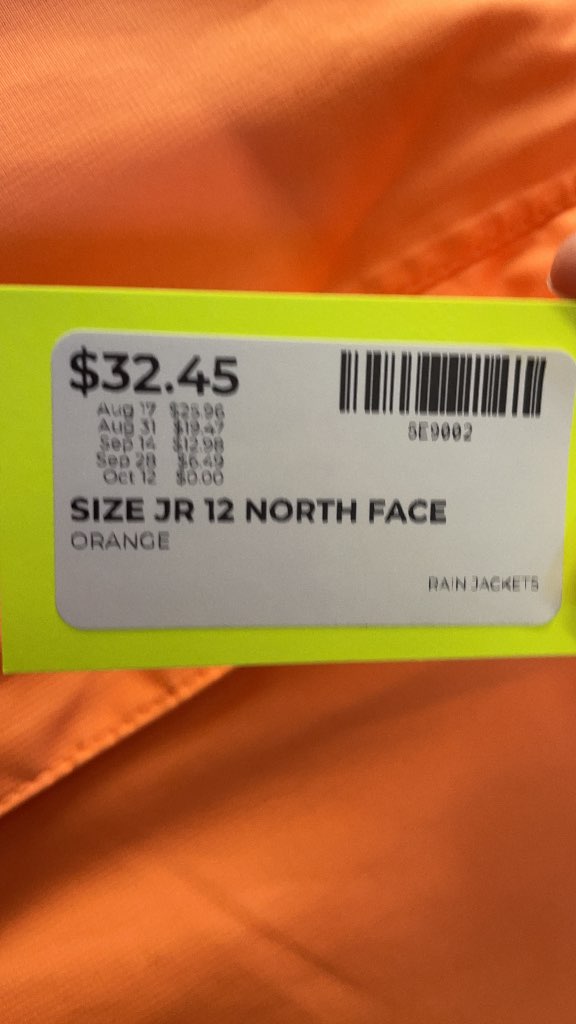 The North Face Junior Rain Jacket - Orange - Size 12