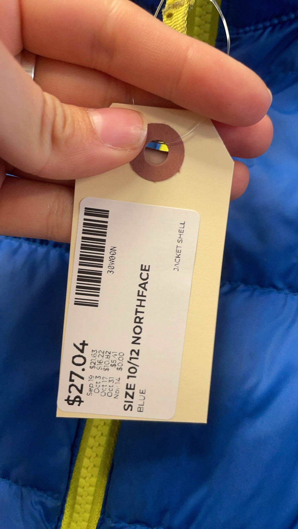 The North Face Puffer Jacket Size 10/12 Blue