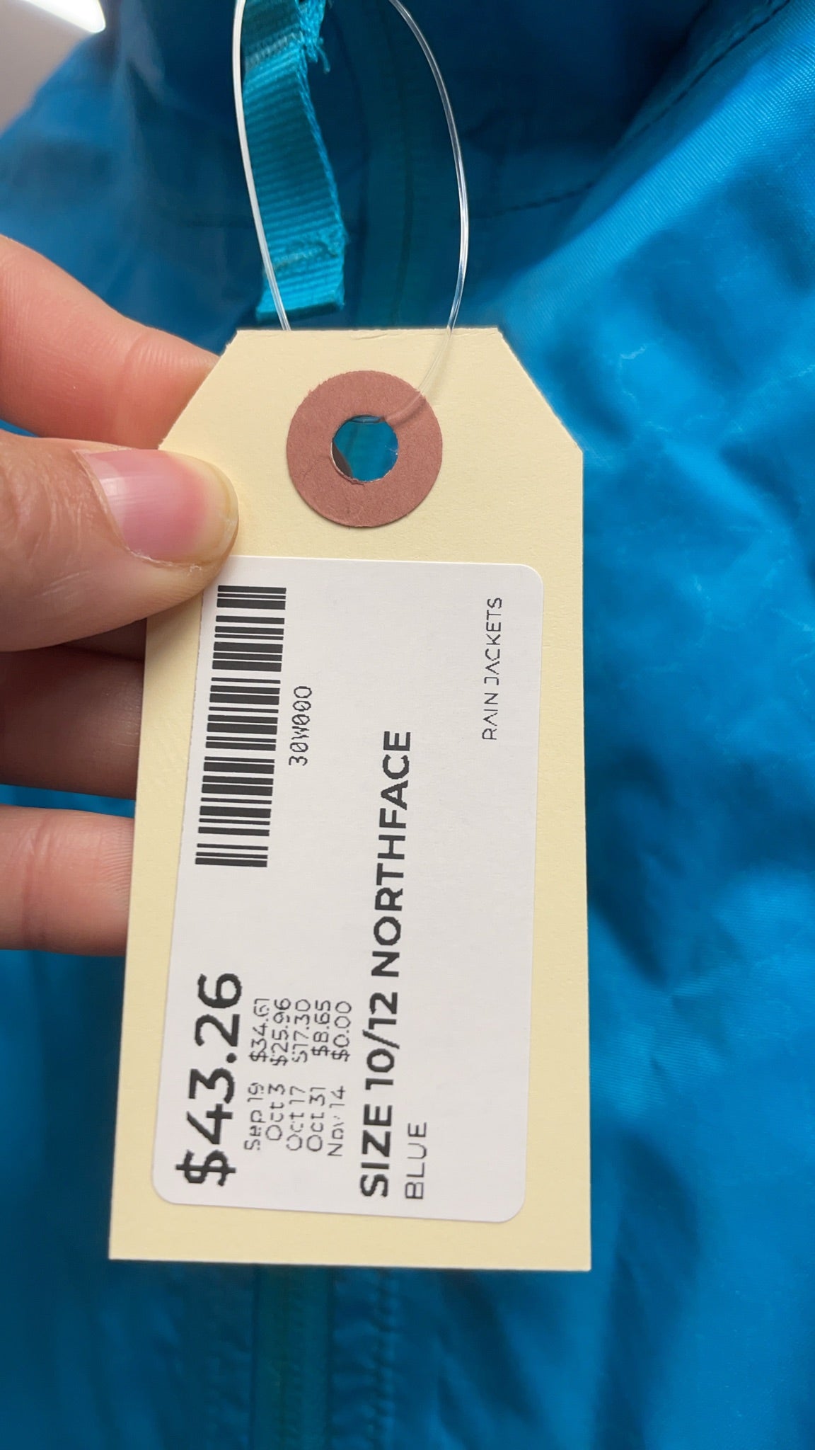 The North Face Rain Jacket Size 10/12 Blue