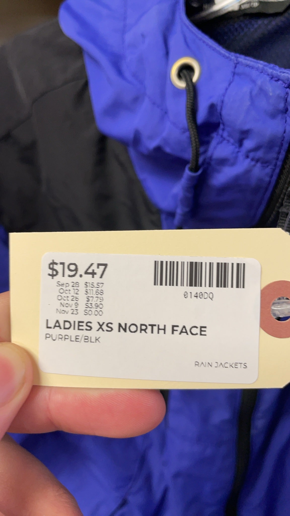 The North Face Rain Jacket XS Purple/Black