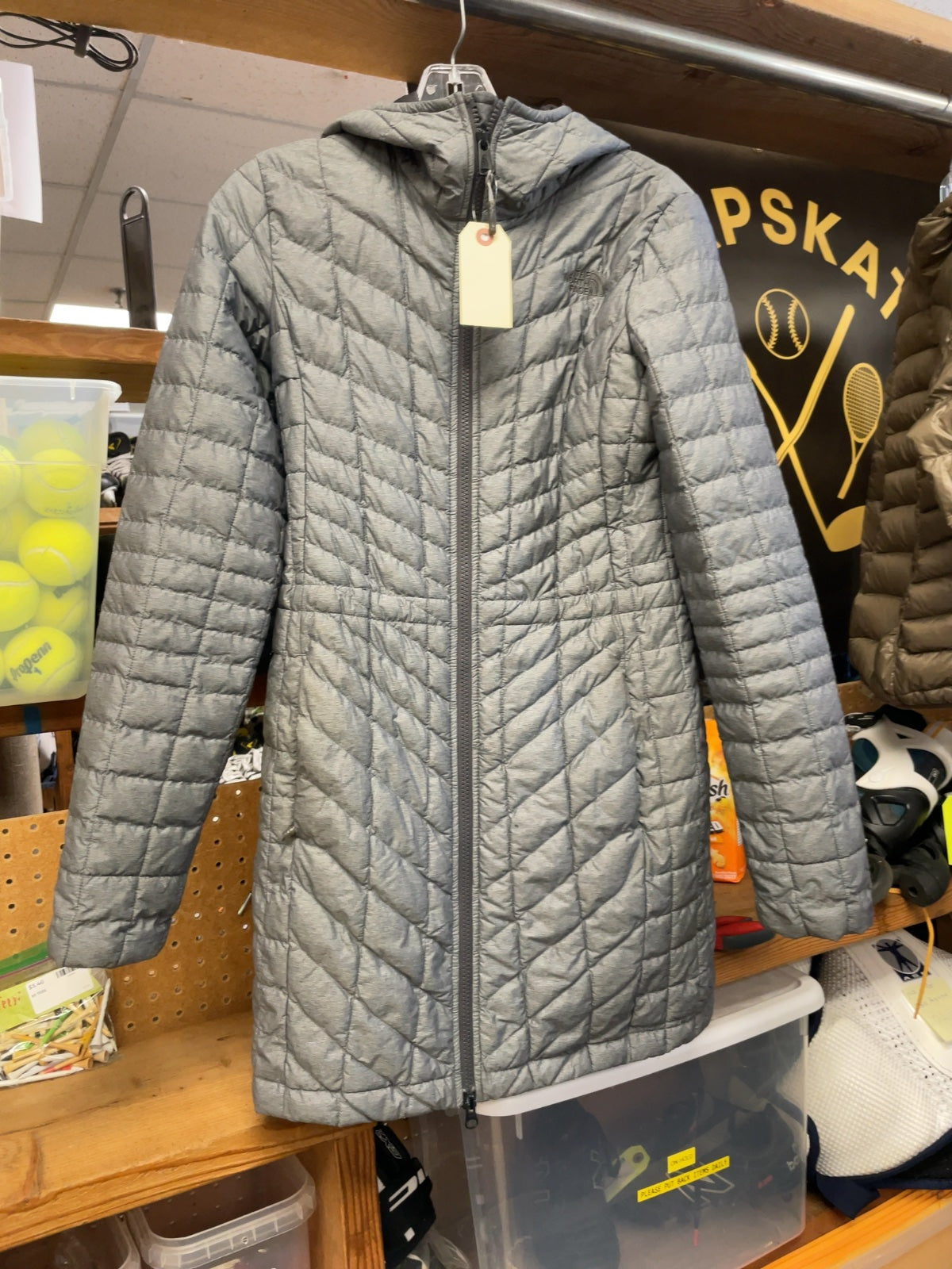 The North Face Thermoball Parka Ladies XS Grey Quilted Jacket