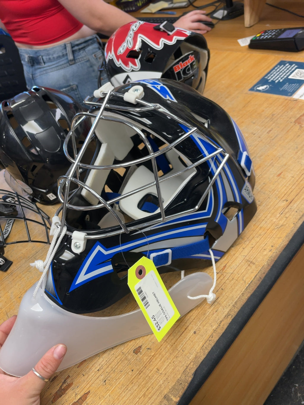 TPS Armor Goalie Helmet Black/Blue