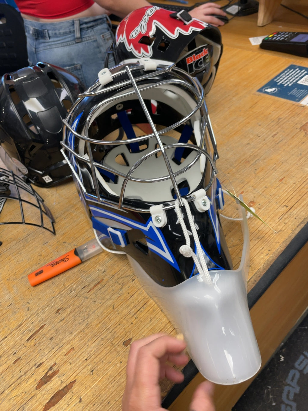 TPS Armor Goalie Helmet Black/Blue