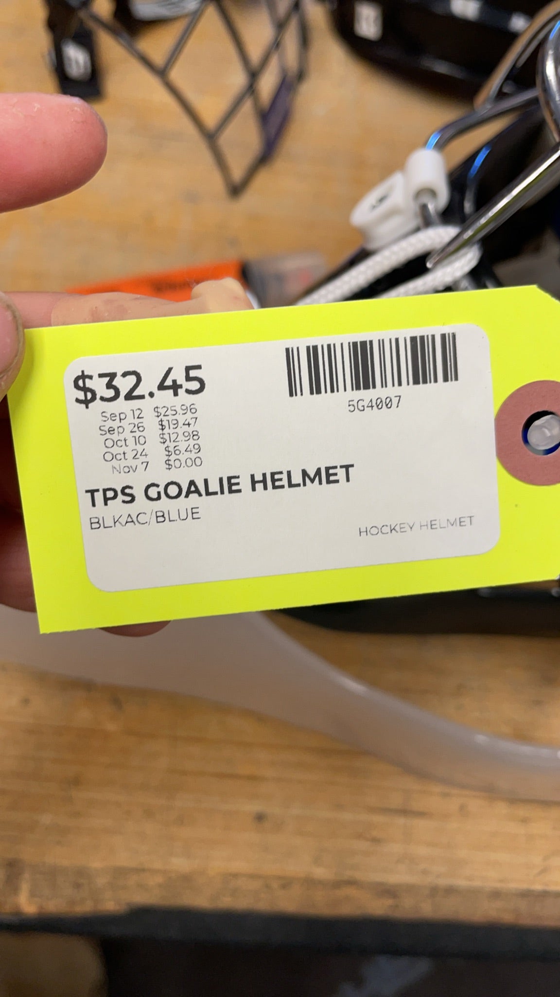 TPS Armor Goalie Helmet Black/Blue