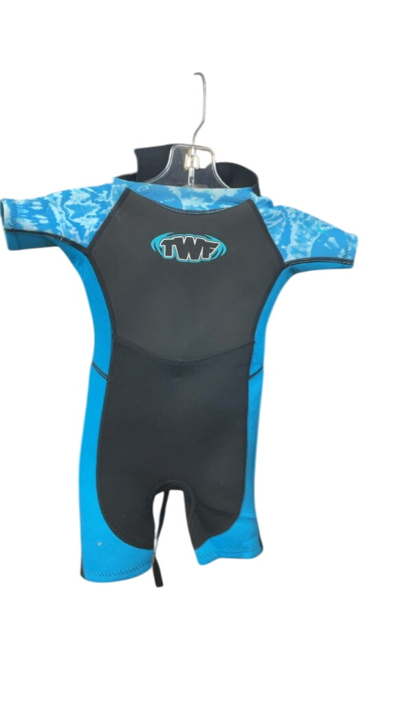 TWF Kids' Shorty Wetsuit - Black/Blue - Size 3-4J