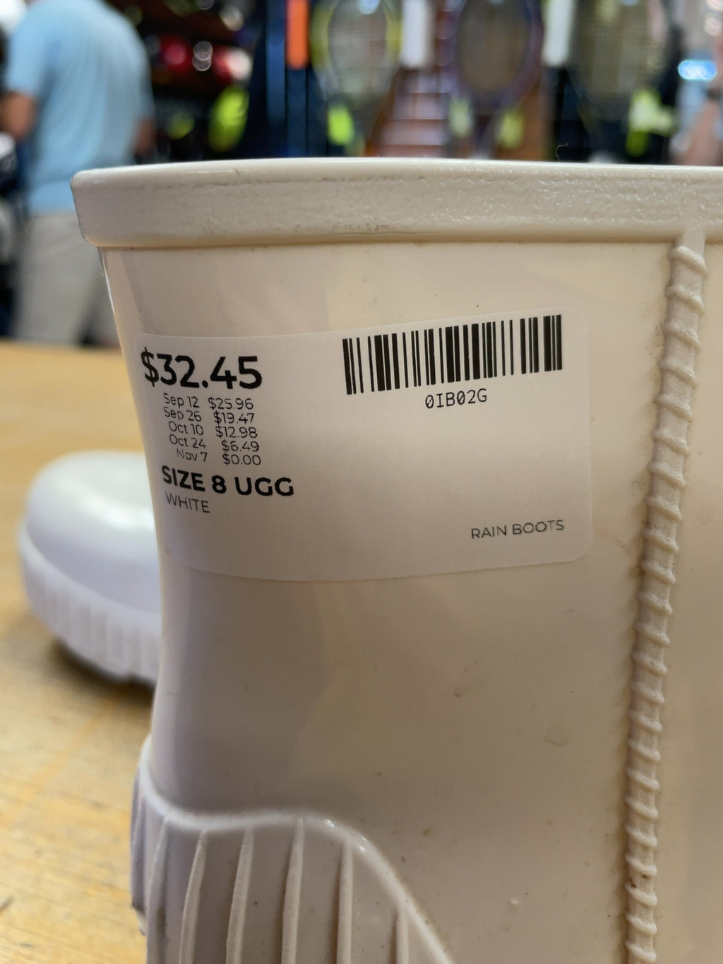 UGG Drizlita Size 8 White Rain Boots