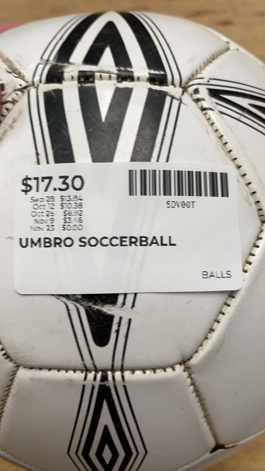 Umbro Soccer Ball Size 5 White/Black