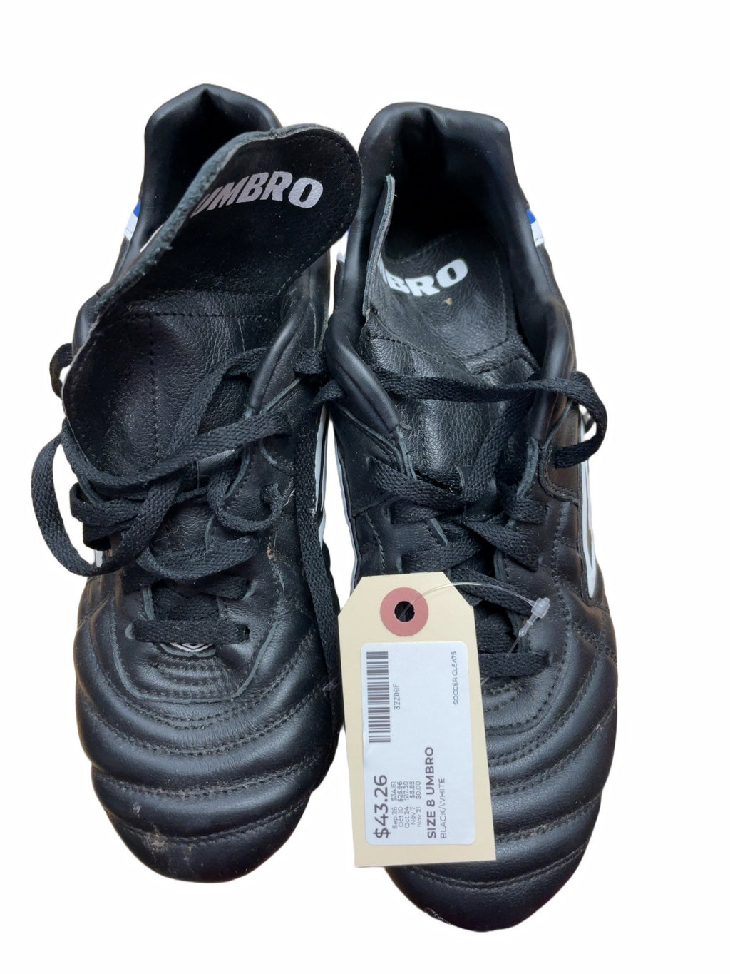 Umbro Soccer Cleats Size 8 Black/White