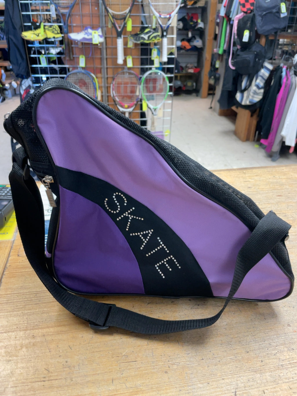 Unbranded Skate Bag Black/Purple Rhinestone