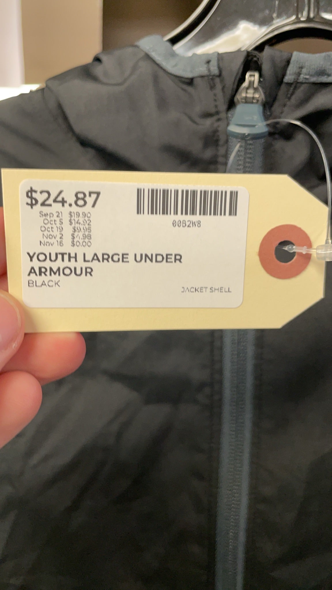 Under Armour Jacket Shell Youth Large Black