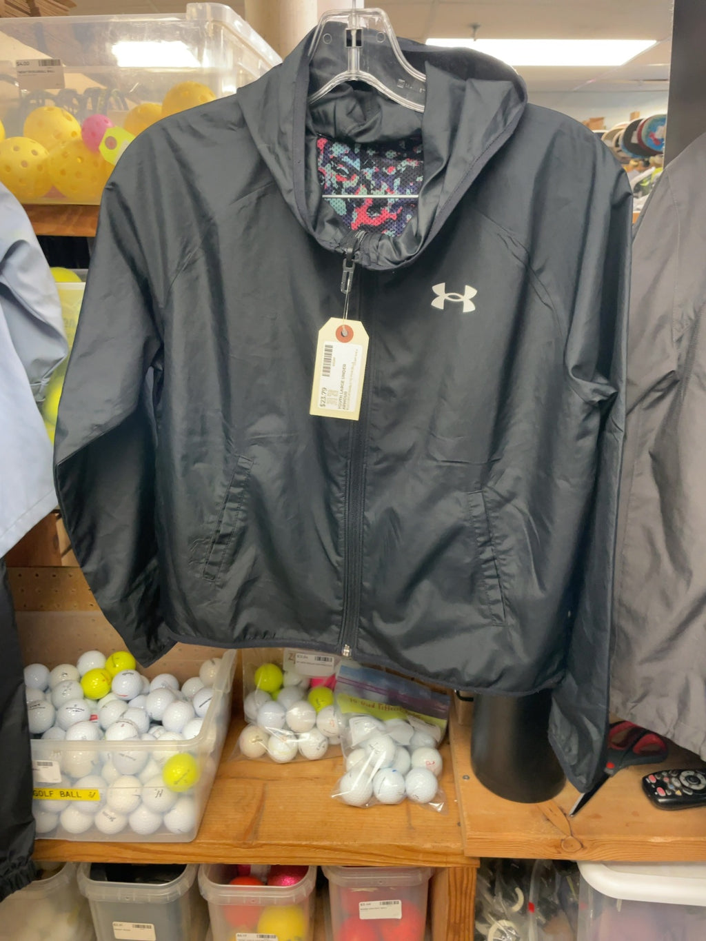 Under Armour Reversible Hooded Jacket Youth Large Black/Patterned