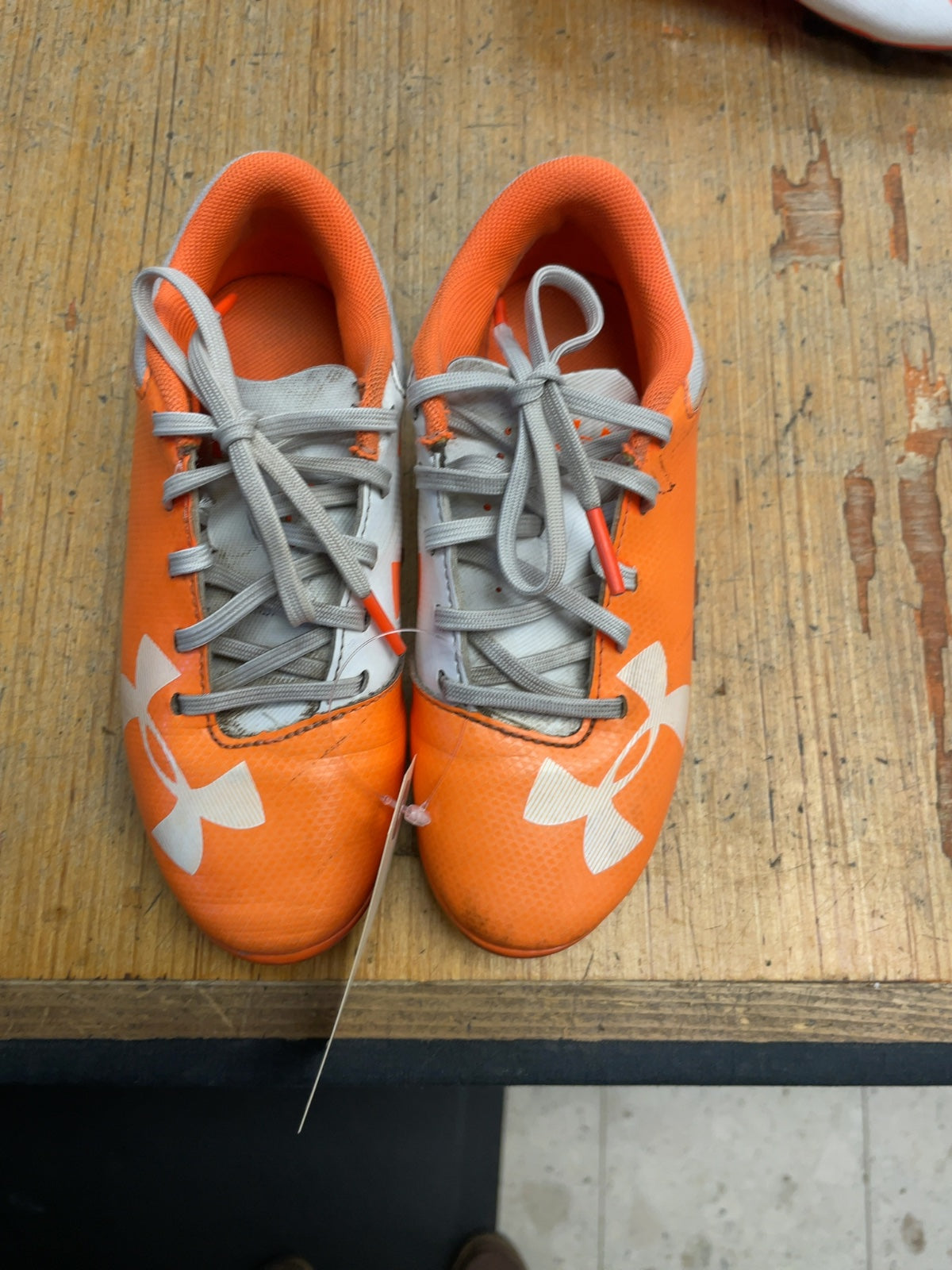 Under Armour Soccer Cleats Size 12C Orange/White