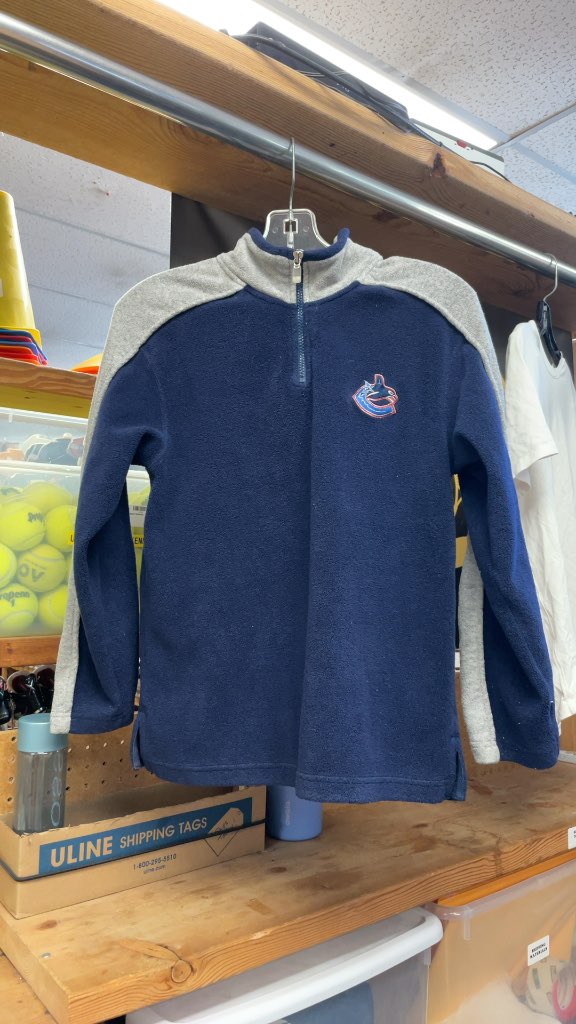 Vancouver Canucks Quarter-Zip Fleece Pullover - Size Small
