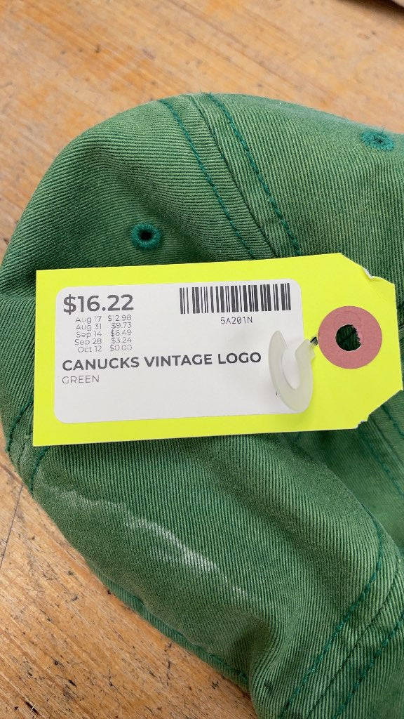 Vancouver Canucks Vintage Logo Green Baseball Cap