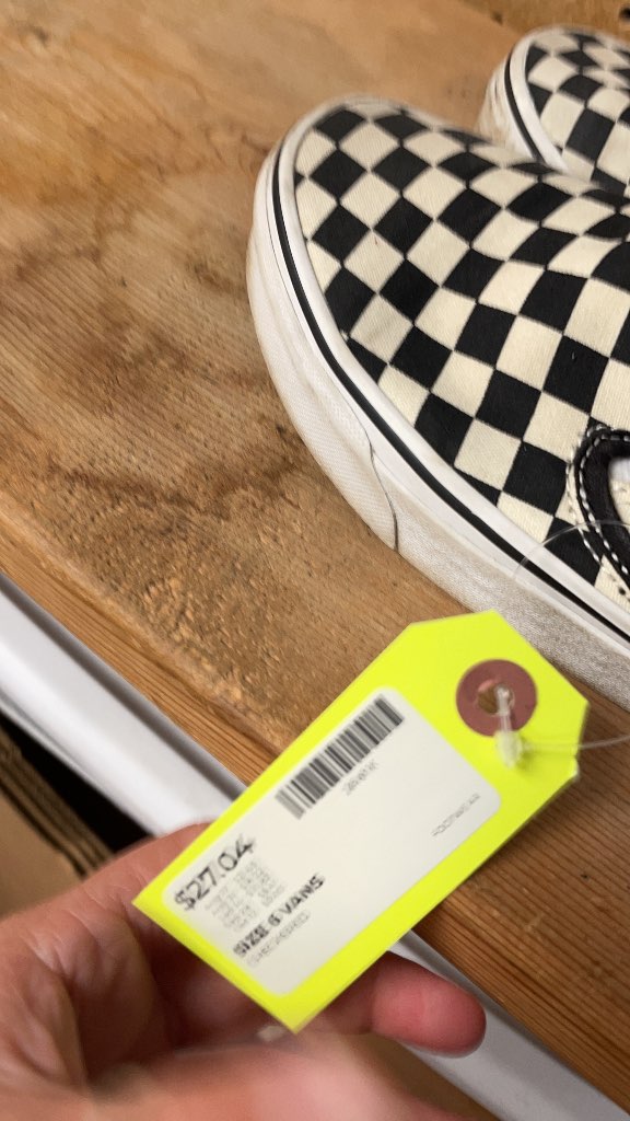 Vans Classic Slip-On Checkerboard Shoes - Size 6
