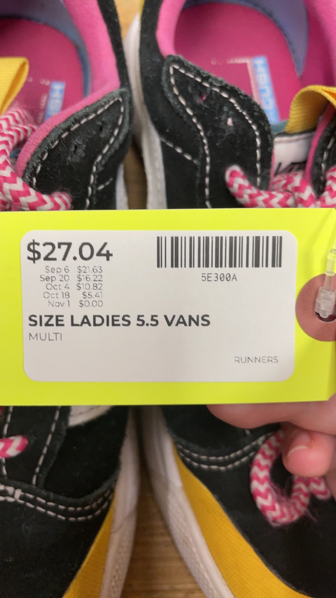 Vans Ladies Multi-Color Runners - Size 5.5