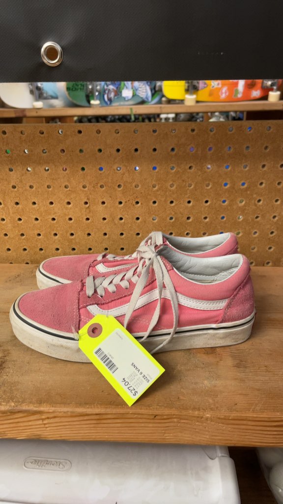 Vans Old Skool Pink Suede Sneakers - Size 6