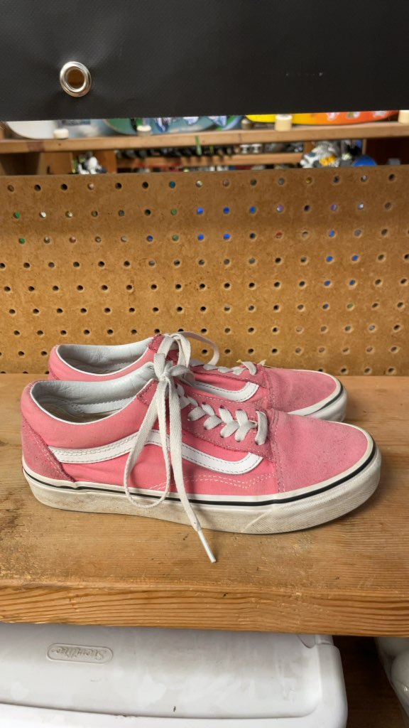 Vans Old Skool Pink Suede Sneakers - Size 6