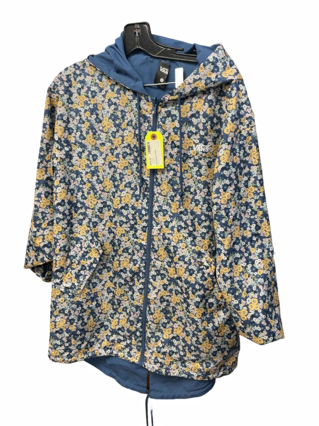 Vans Rain Jacket Size Medium Blue Floral