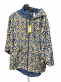Vans Rain Jacket Size Medium Blue Floral