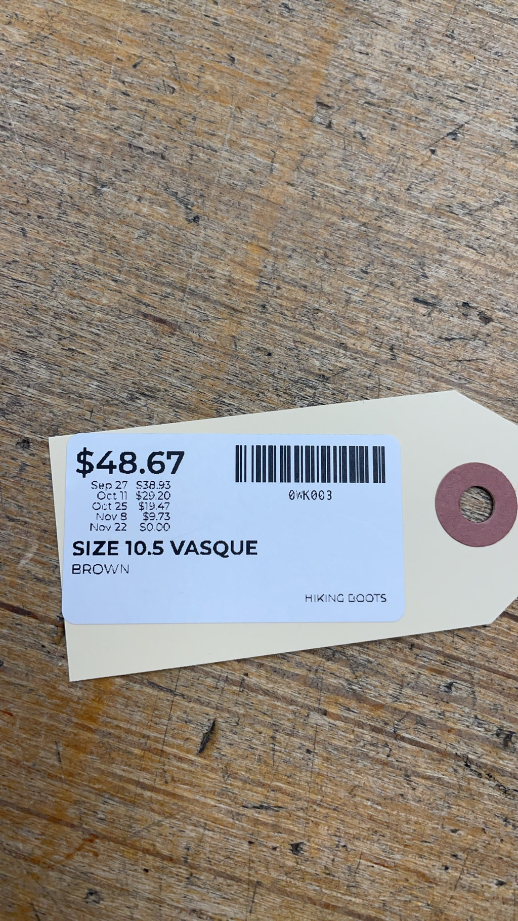 Vasque Hiking Shoes Size 10.5 Brown