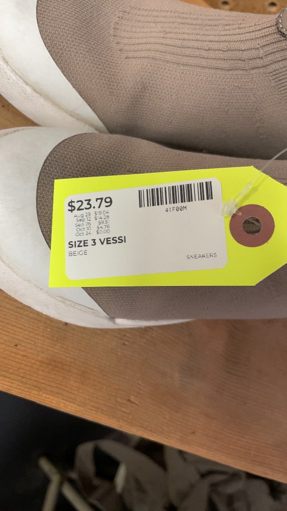 Vessi Beige Sneakers Size 3