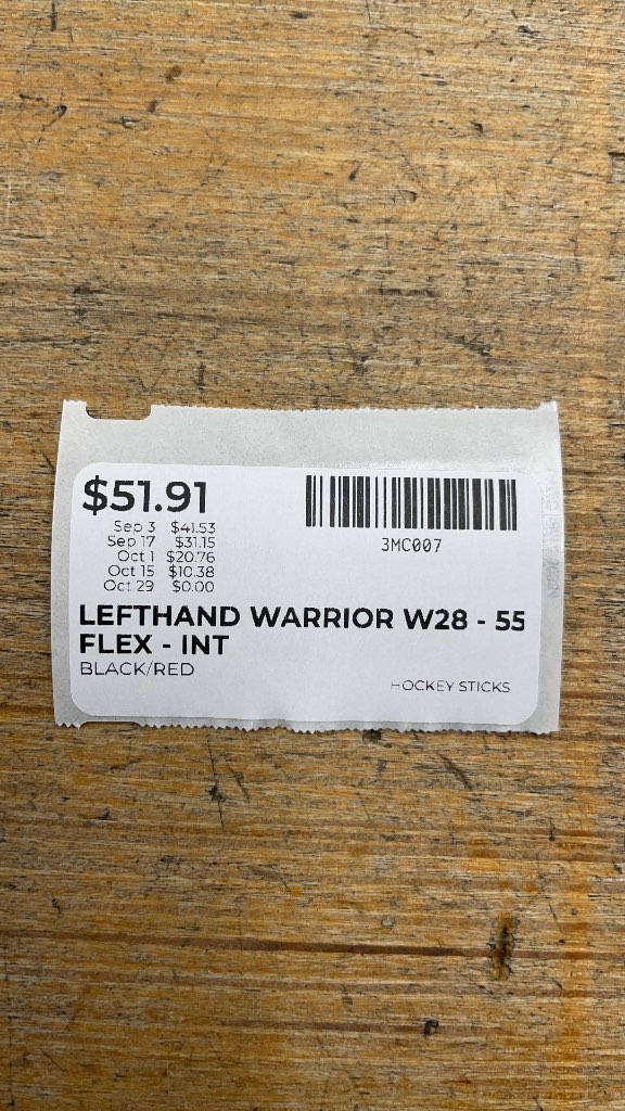 Warrior Novium Pro Intermediate Left-Hand Hockey Stick