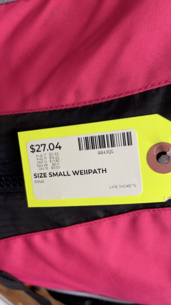Wellpath Pink Life Jacket - Size Small