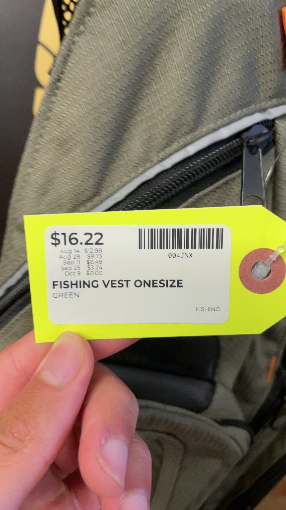White River Fly Shop Fishing Vest - Green - One Size