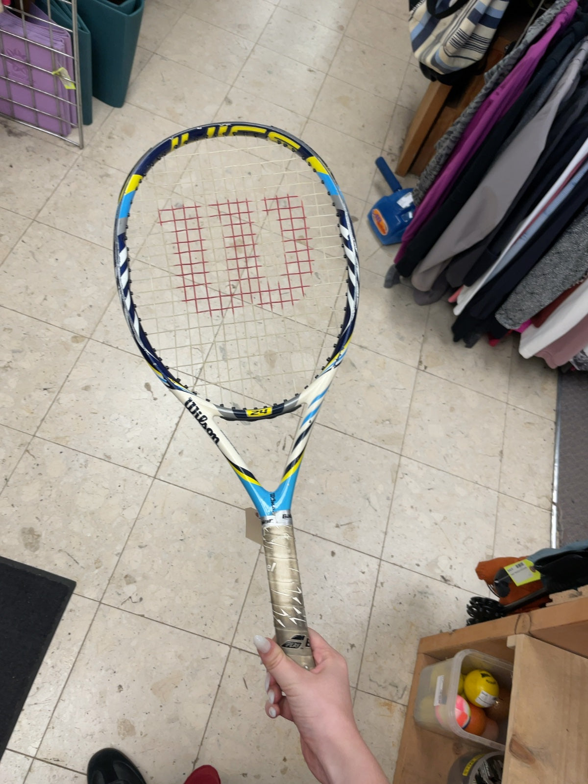 Wilson 24" Junior Tennis Racquet Blue/White/Yellow