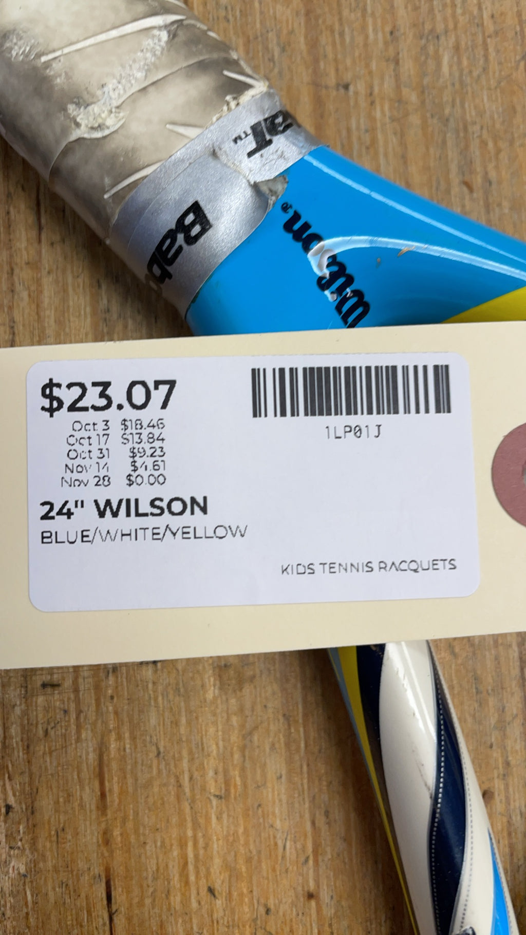 Wilson 24" Junior Tennis Racquet Blue/White/Yellow