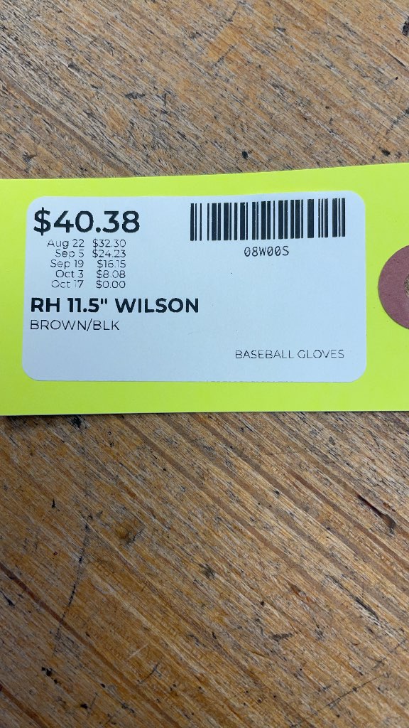 Wilson A350 11.5" Right Hand Throw Baseball Glove