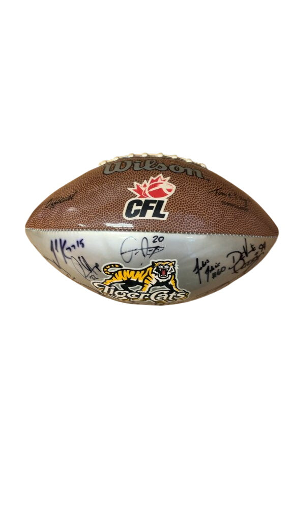 Wilson CFL Hamilton Tiger-Cats Autographed Football - Silver/Brown