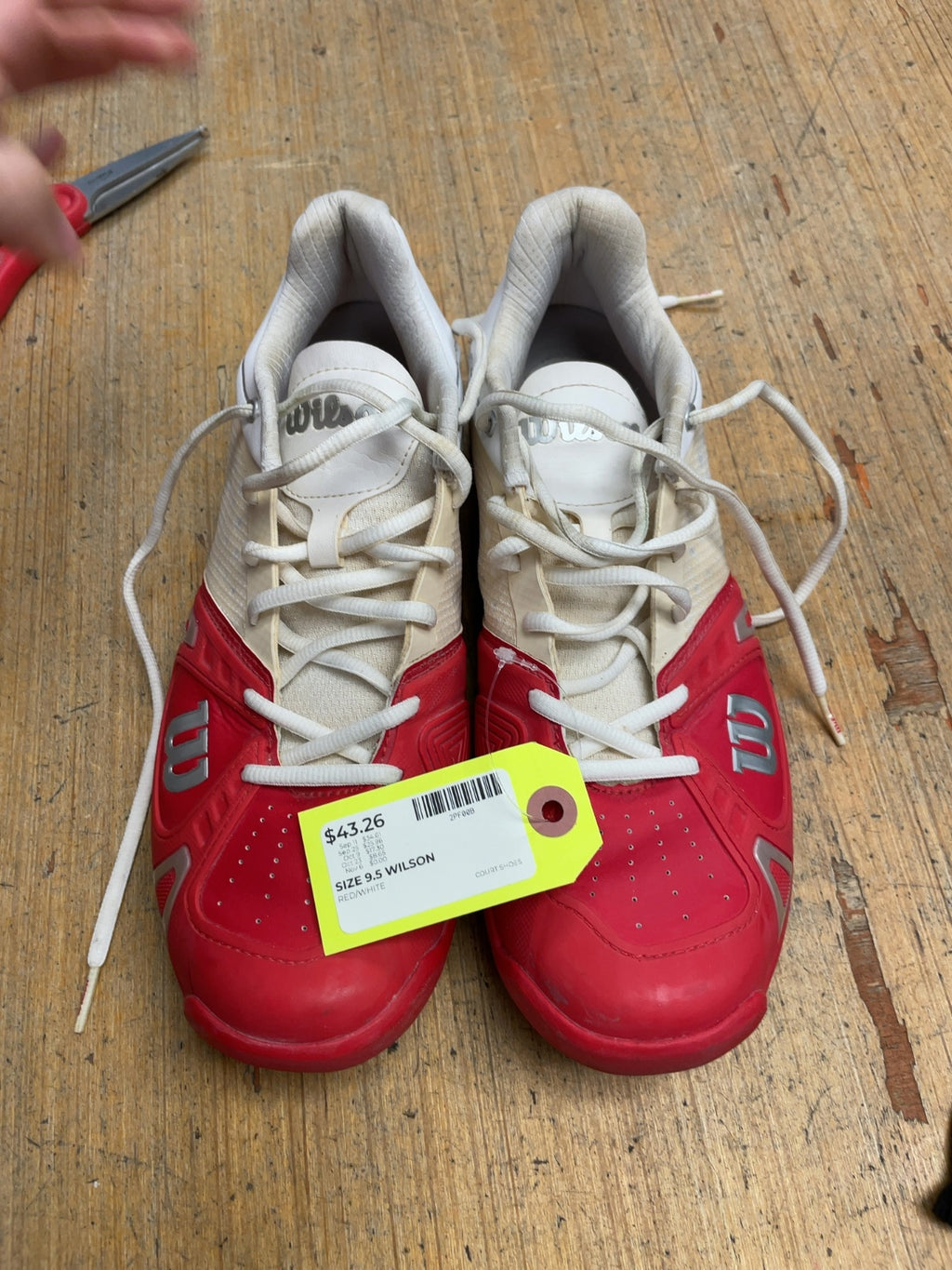 Wilson Court Shoes Size 9.5 Red/White