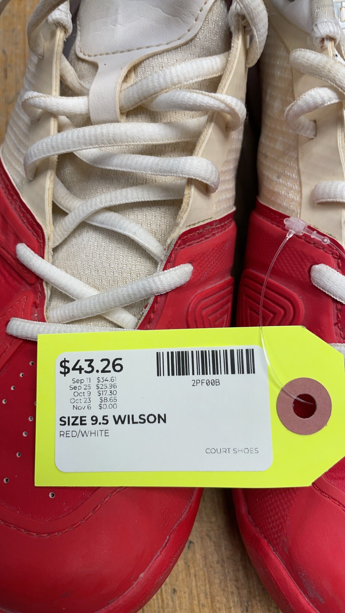 Wilson Court Shoes Size 9.5 Red/White