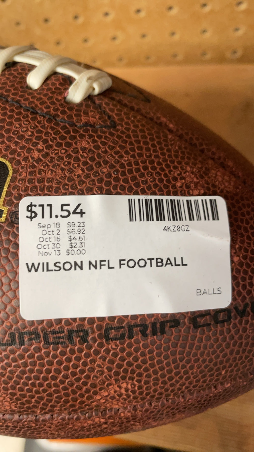 Wilson NFL Official Size Super Grip Football