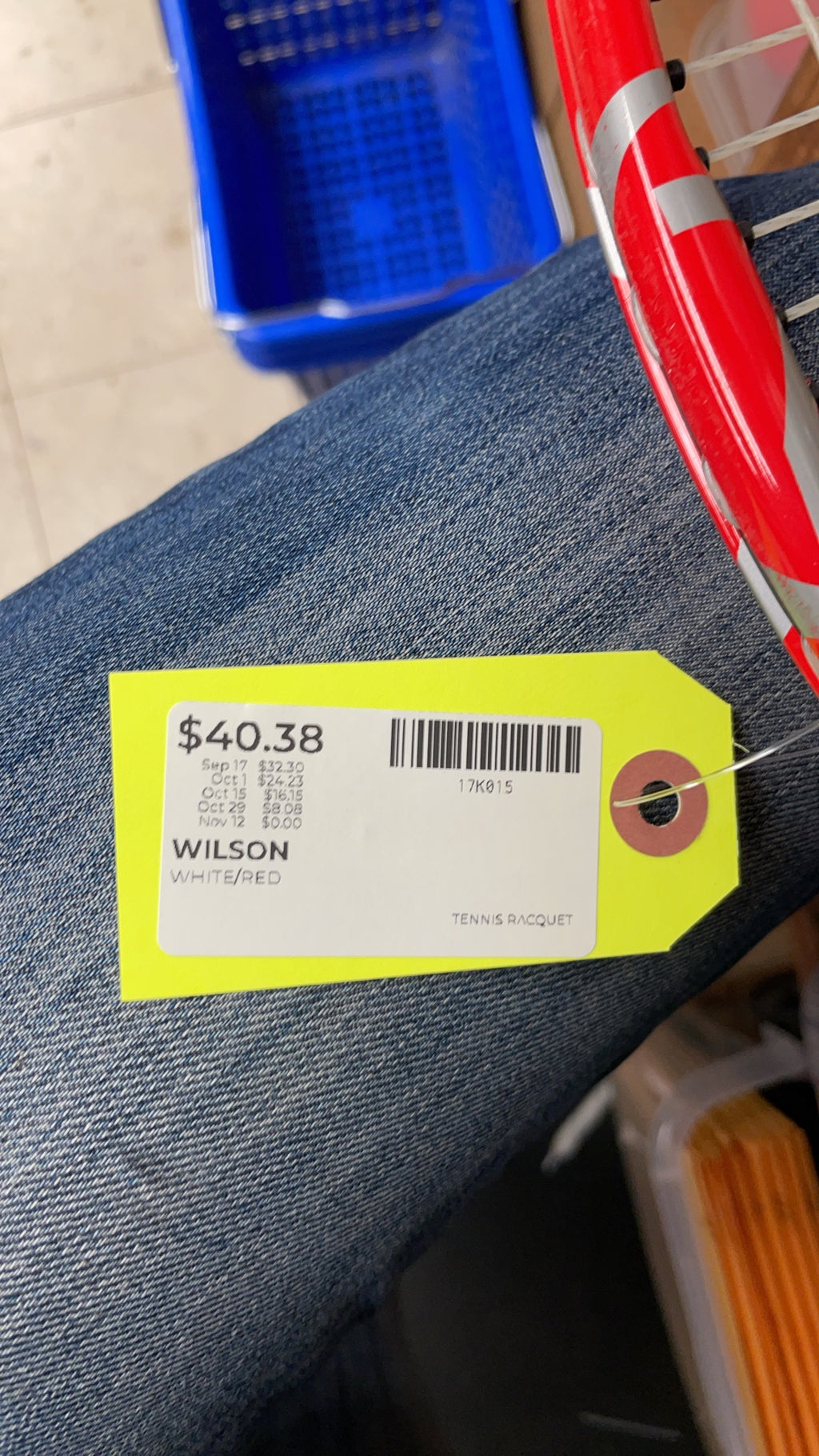 Wilson Reaction 4 3/8 White/Red Tennis Racquet