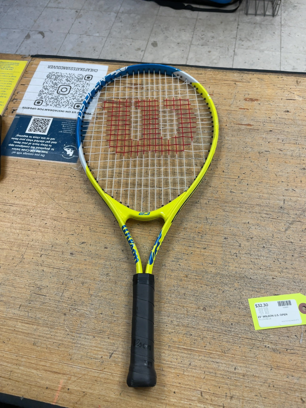 Wilson U.S. Open 23" Yellow/Blue Junior Tennis Racquet