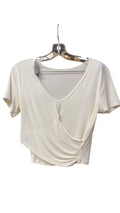 Women's Lululemon Wrap Front Short Sleeve Shirt - Off White - Size 4