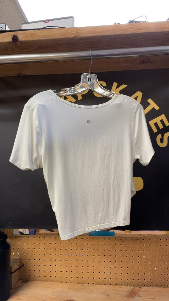 Women's Lululemon Wrap Front Short Sleeve Shirt - Off White - Size 4