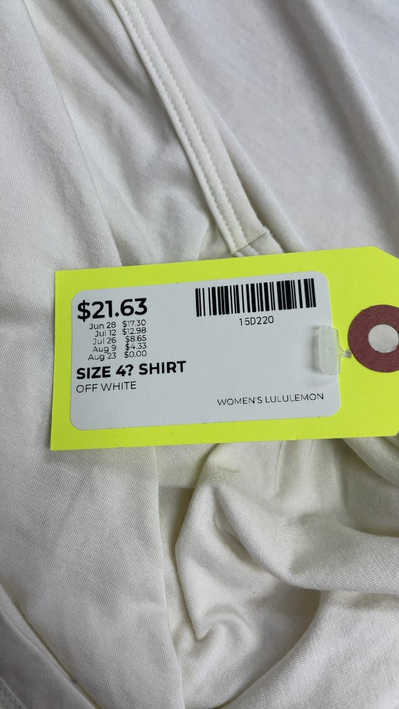 Women's Lululemon Wrap Front Short Sleeve Shirt - Off White - Size 4