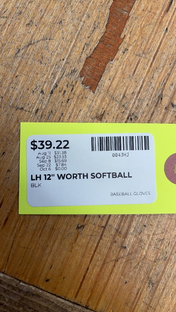 Worth Michele Smith 12" right Hand Throw Softball Glove