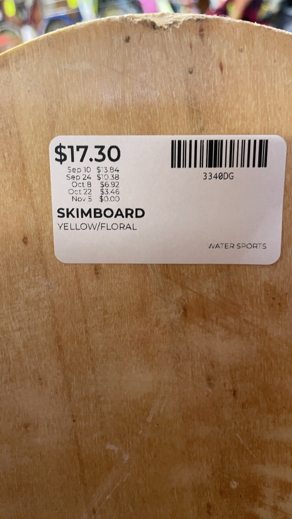 Yellow/Floral Skimboard