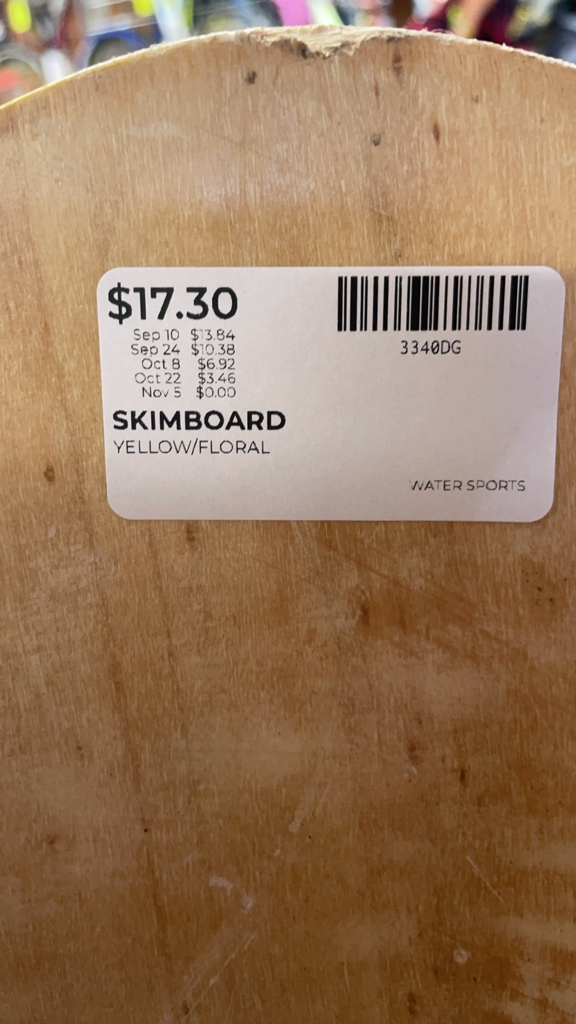 Yellow/Floral Skimboard