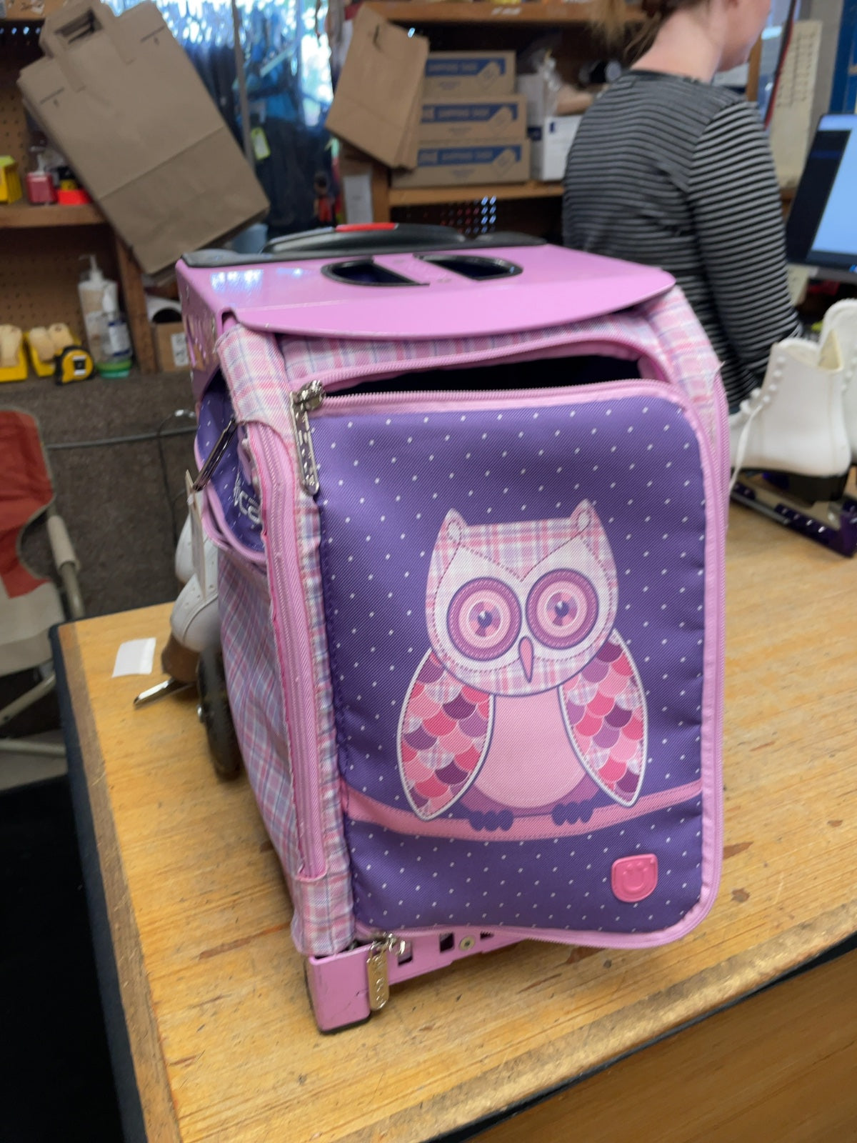 Zuca Figure Skate Bag Purple/Pink Owl