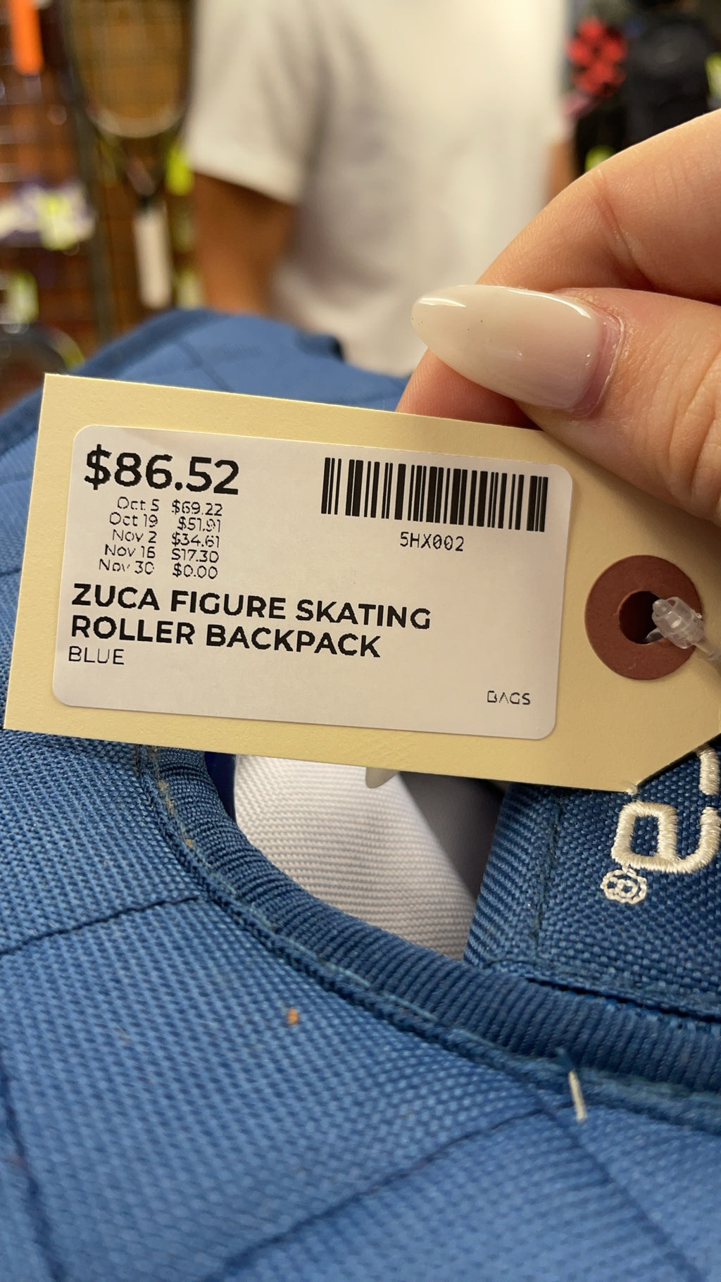 Zuca Figure Skating Roller Backpack Blue