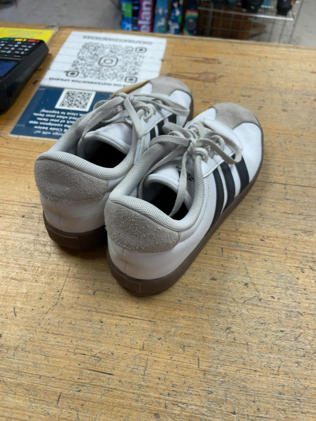 adidas VL Court 3.0 Size 3.5 Sneakers White/Black